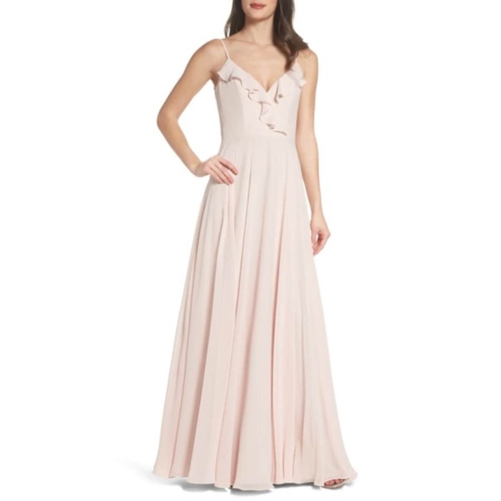 Hayley Paige Blush Bridesmaid Dress Gem